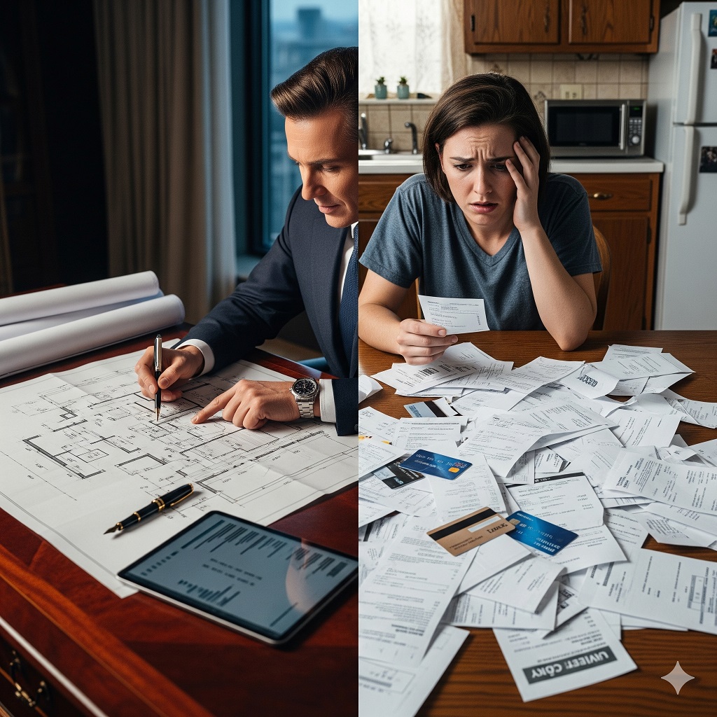 העשירים קונים נכסים, העניים רק מוציאים על נכסים